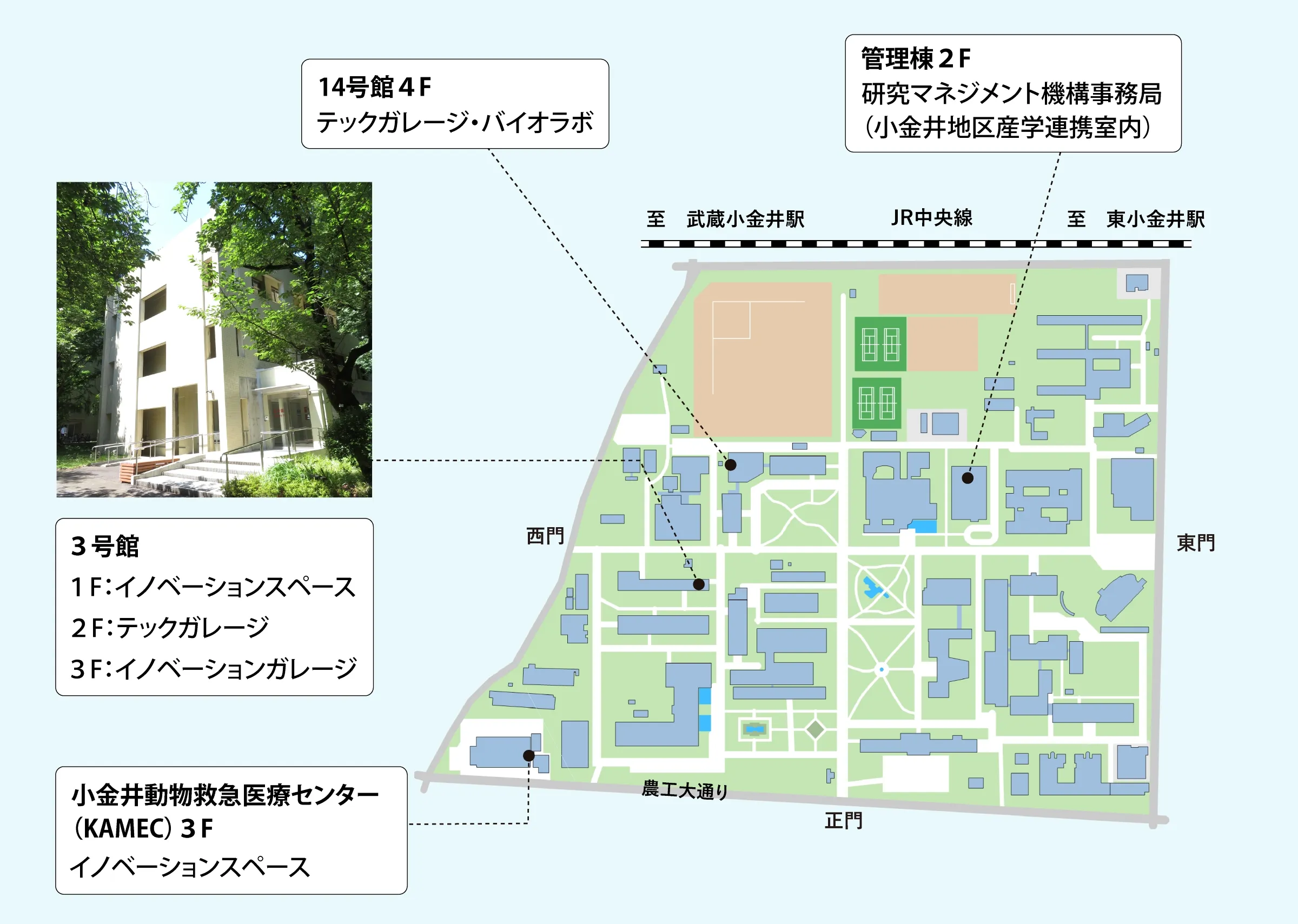 小金井キャンパス施設案内マップ
